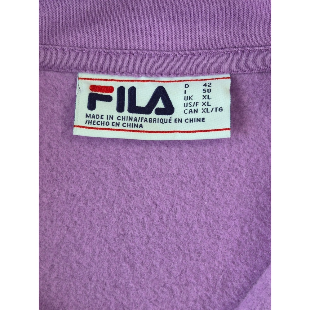 Fila Women's Purple 1/4 Zip Pullover Sweatshirt With Logo Size XL - Picture 3 of 9